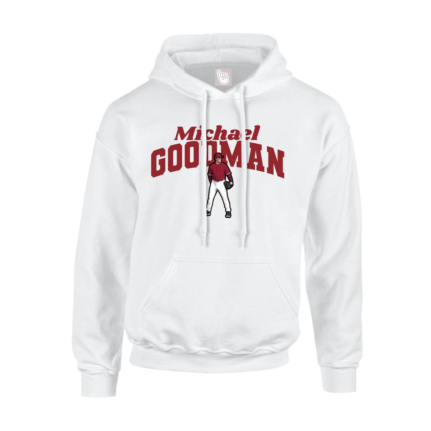 Youth Hoodie — Signature Arch in White