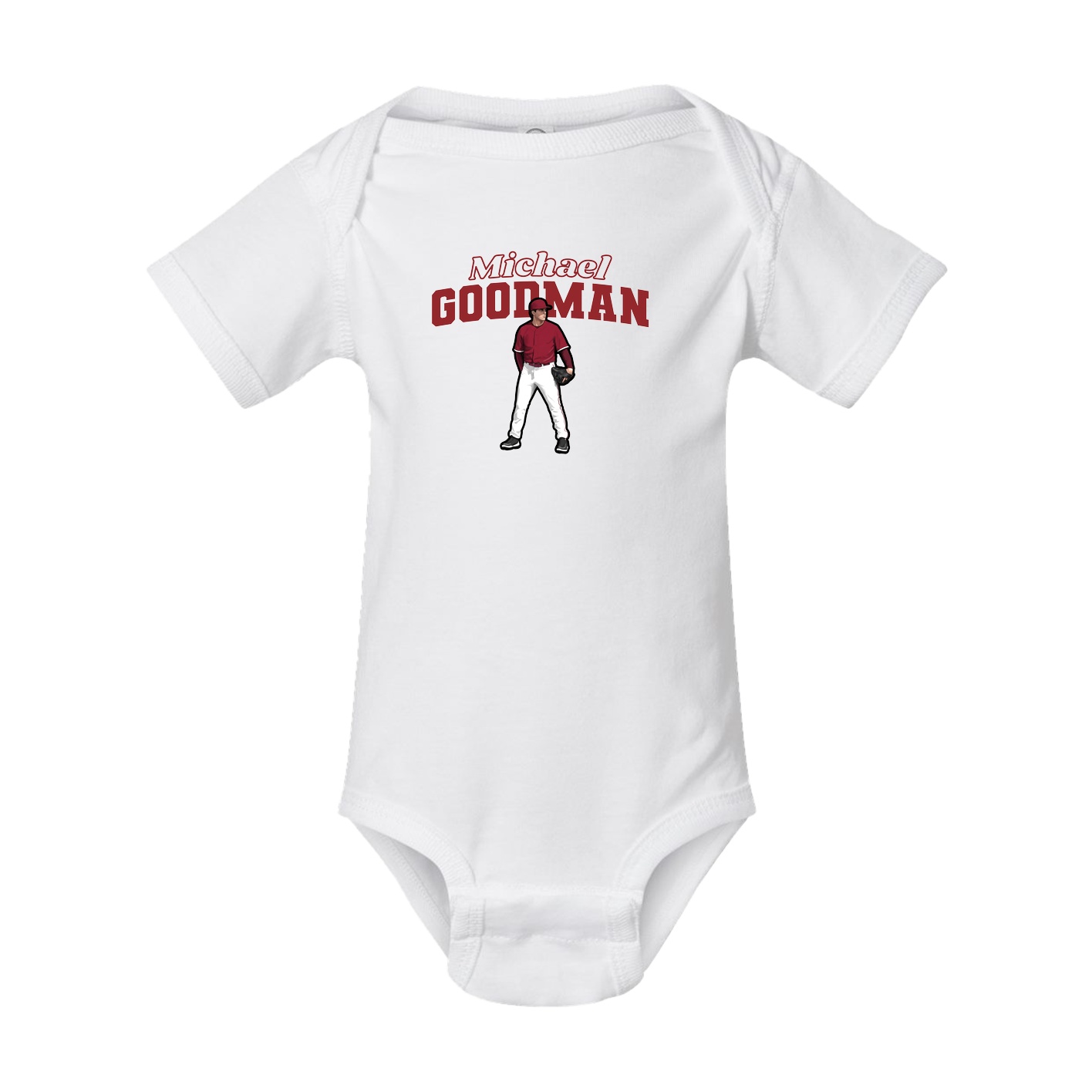 Baby Onesie — Name Arch in White