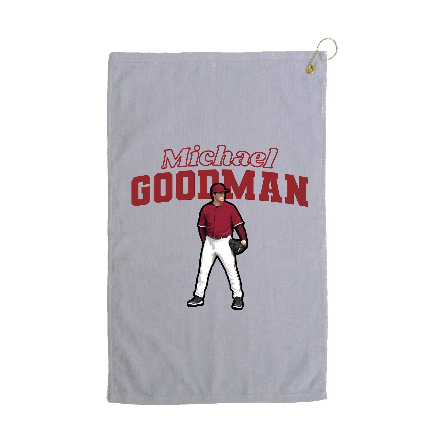 Golf Towel — Name Arch in Grey