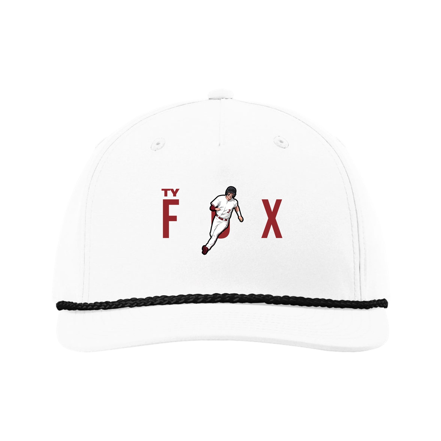 Five-Panel Classic Rope Cap — Player Name in White