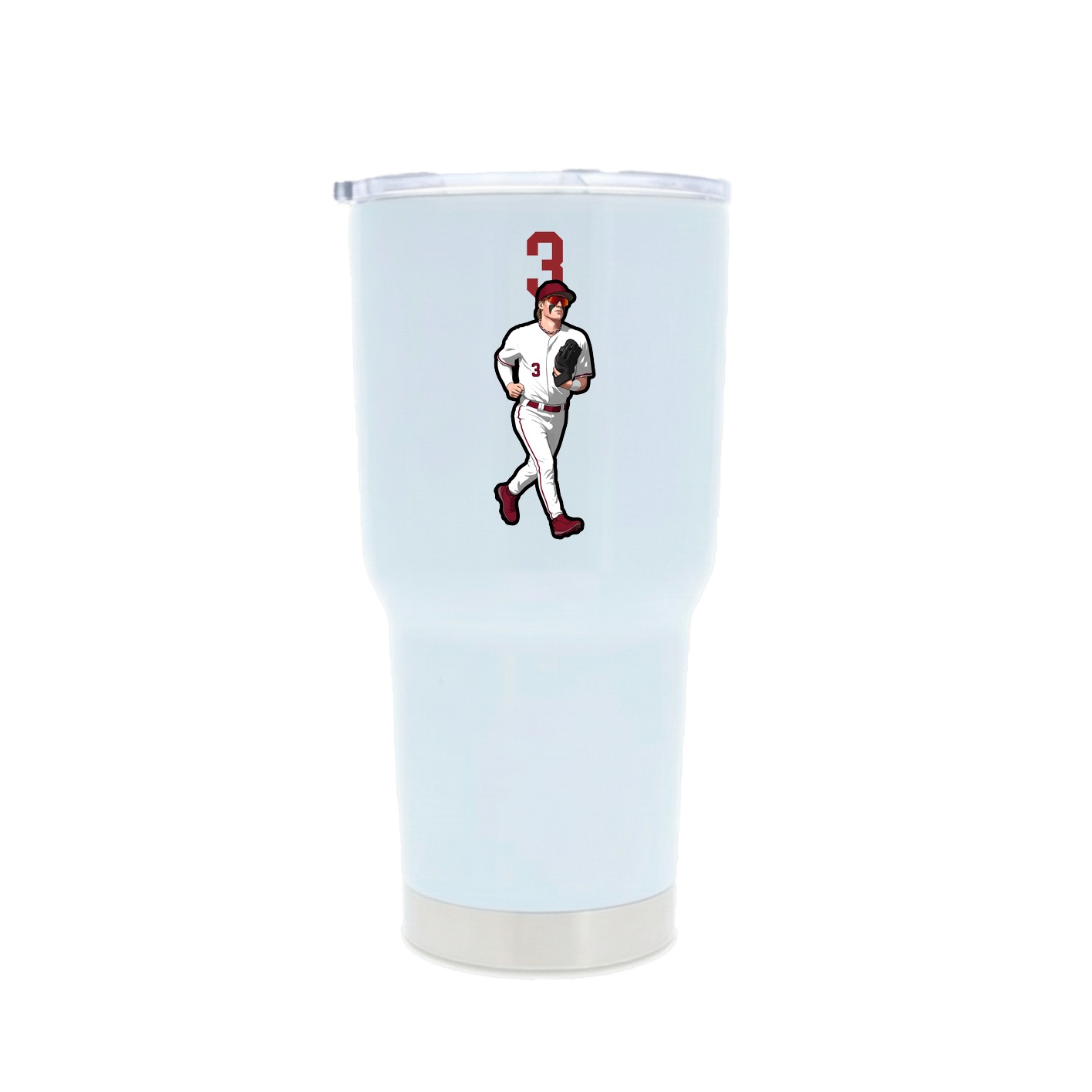 30oz Stainless Steel Tumbler — Number Top in White