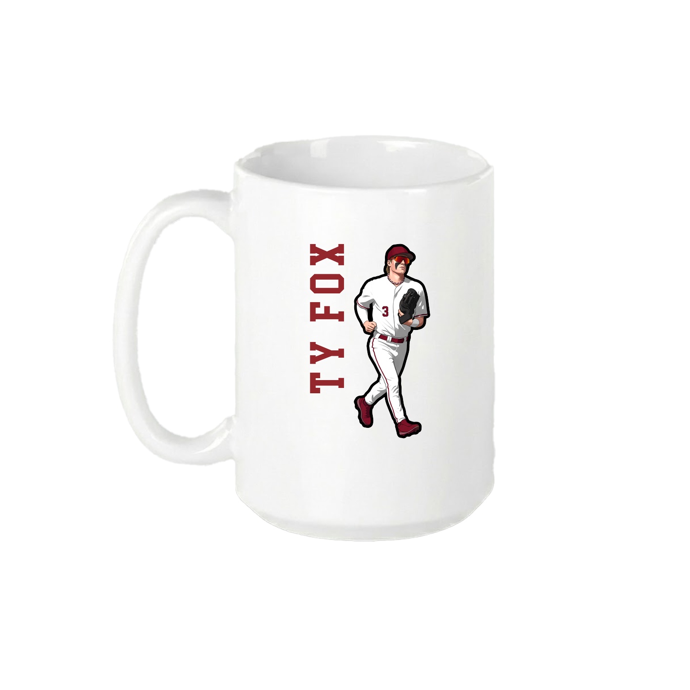 15oz Coffee Mug — Name Vertical in White