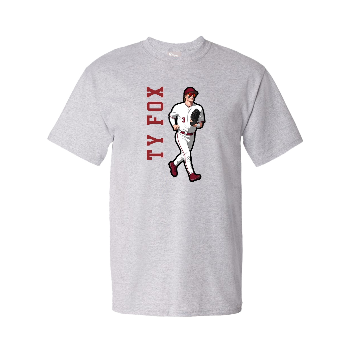 Youth Tee — Name Vertical in Grey