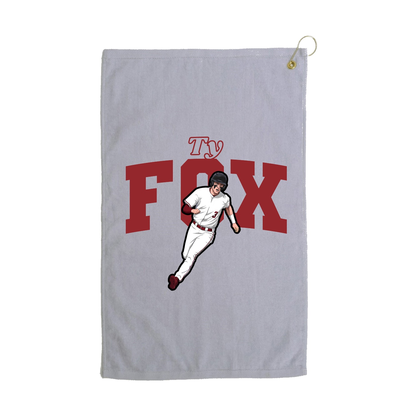Golf Towel — Name Arch in Grey