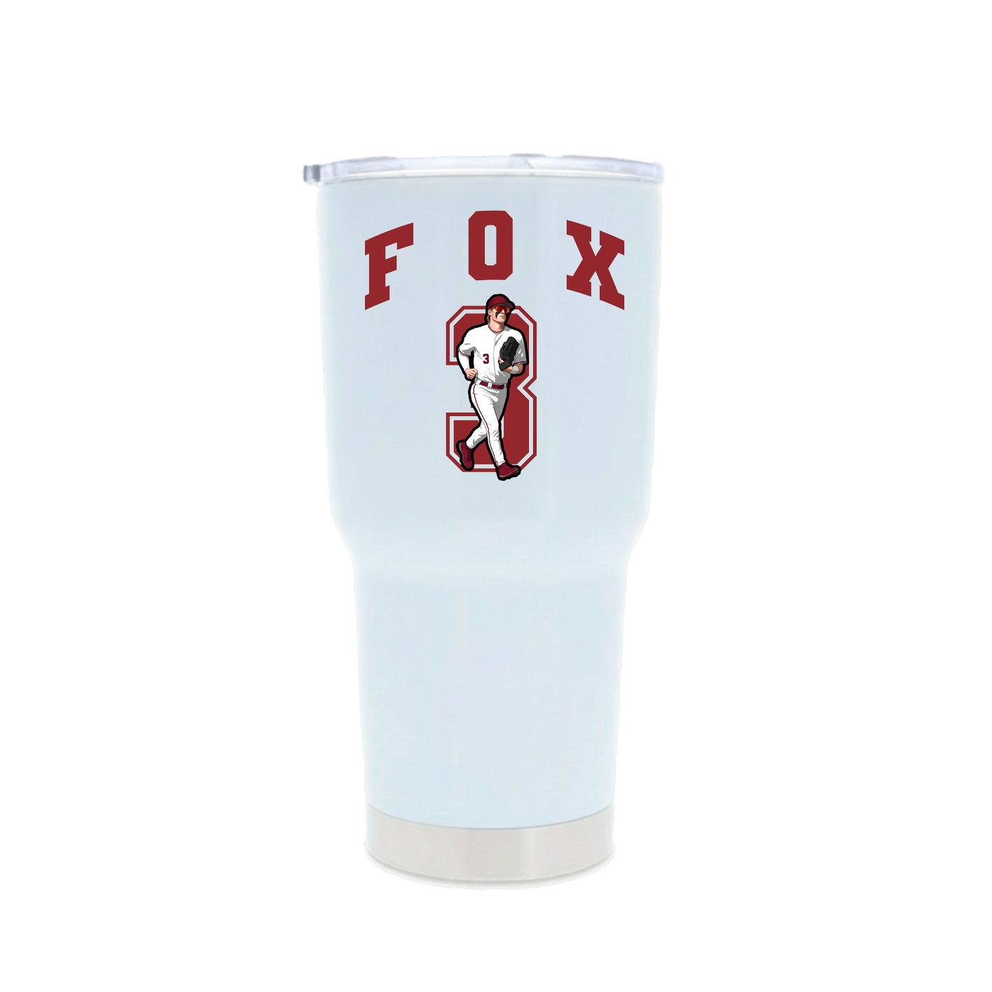 30oz Stainless Steel Tumbler — Number in White