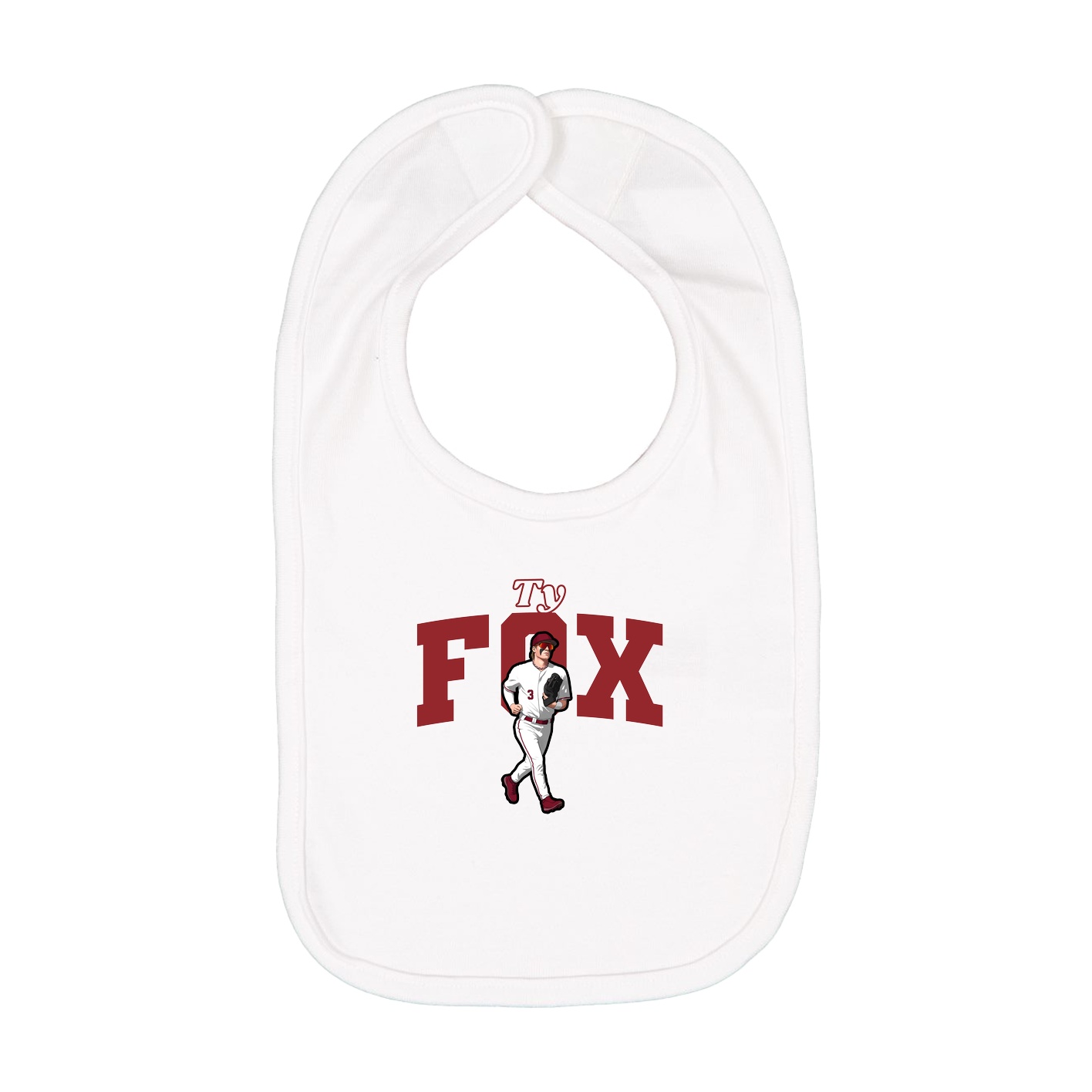 Infant Bib — Name Arch in White