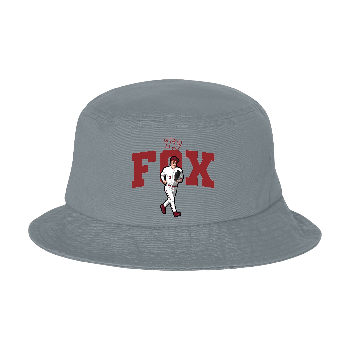 Bucket Cap — Name Arch in Grey