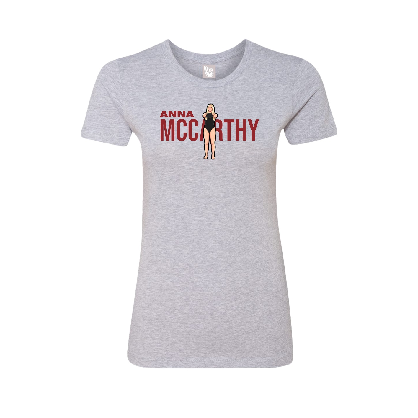 Fitted Women's Tee — Player Name in Grey