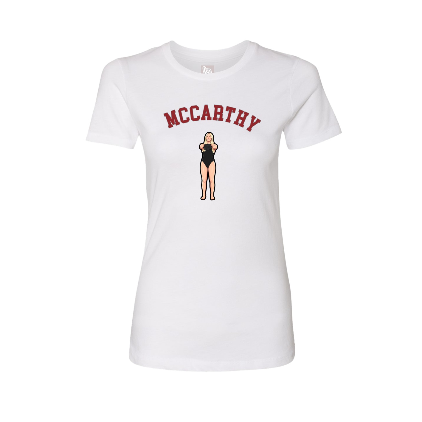 Fitted Women's Tee — Shirsey Arch in White