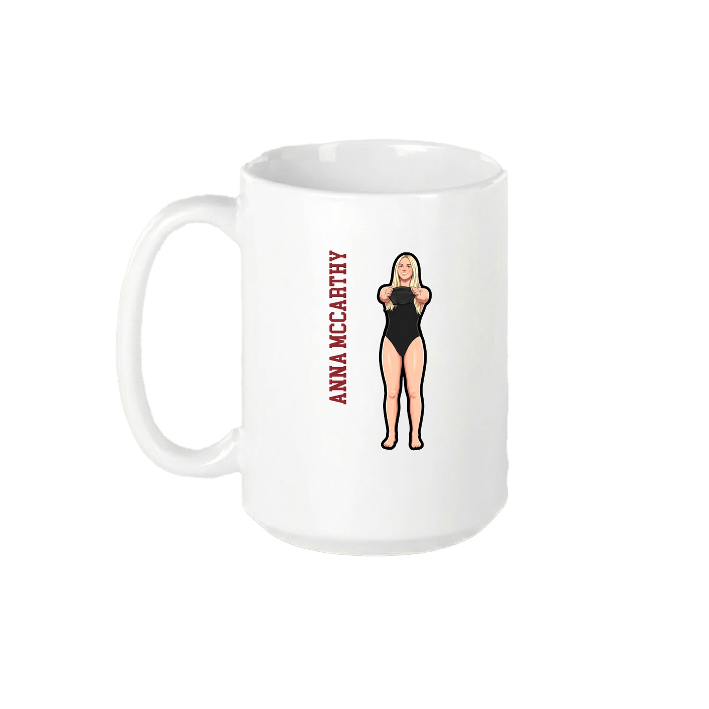 15oz Coffee Mug — Name Vertical in White
