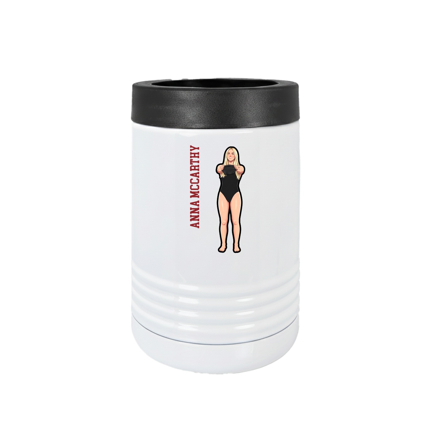 Beverage Holder — Name Vertical in White