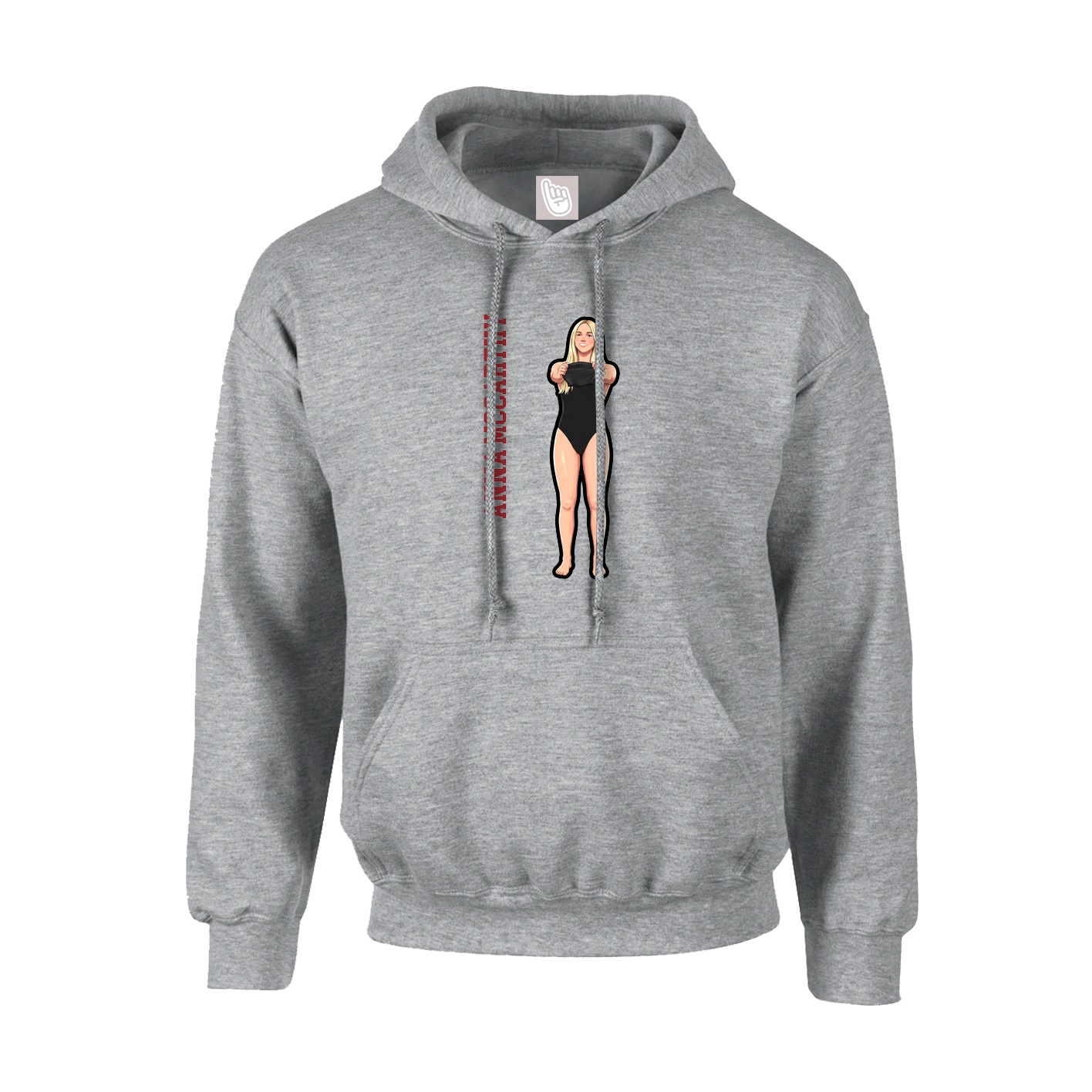Hoodie — Name Vertical in Grey