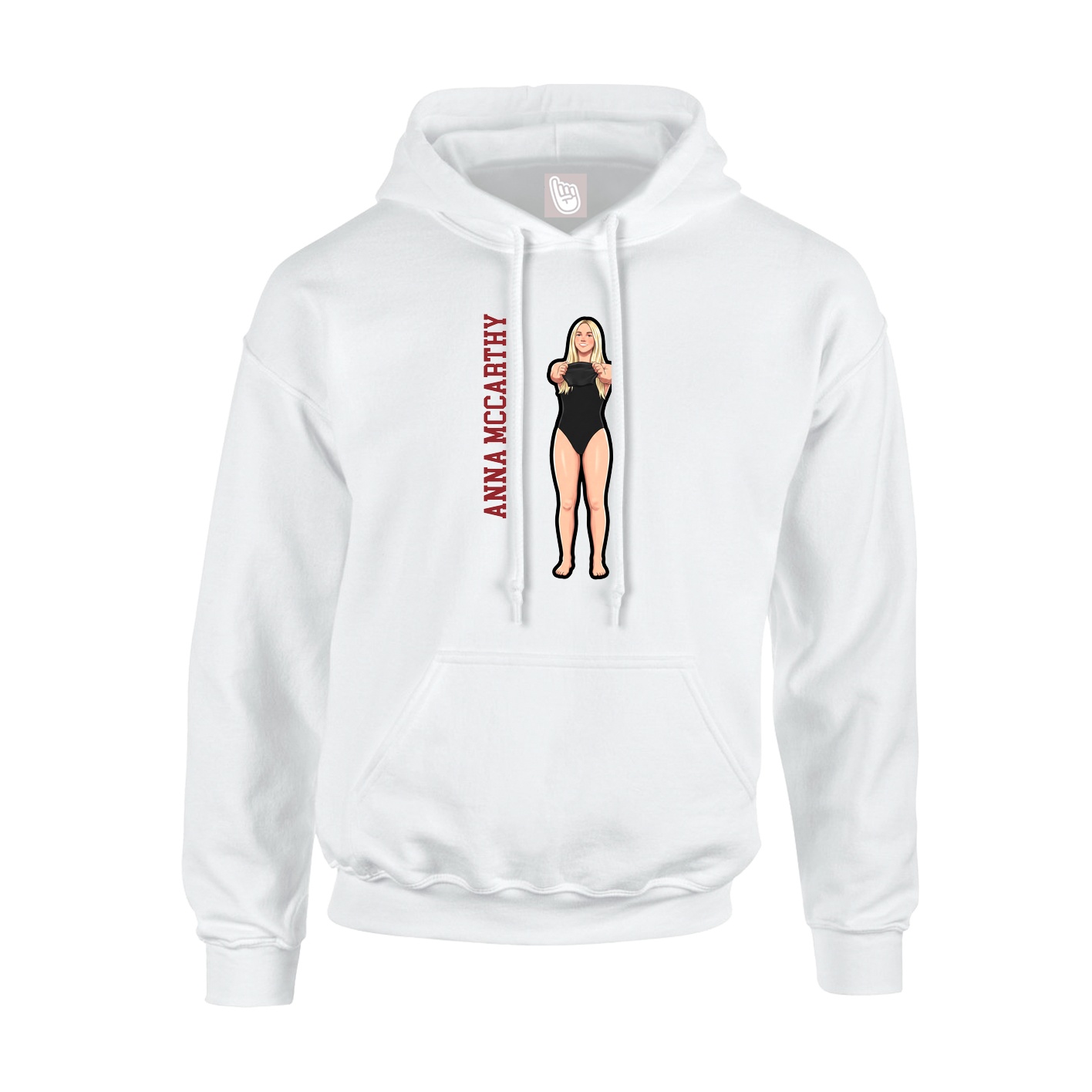 Youth Hoodie — Name Vertical in White