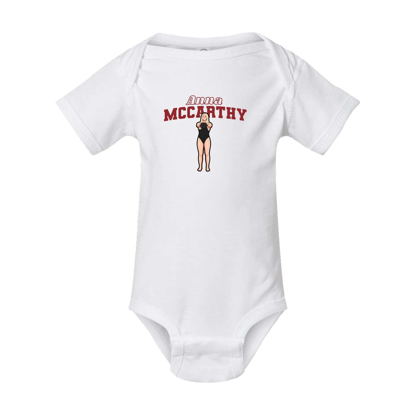 Baby Onesie — Name Arch in White