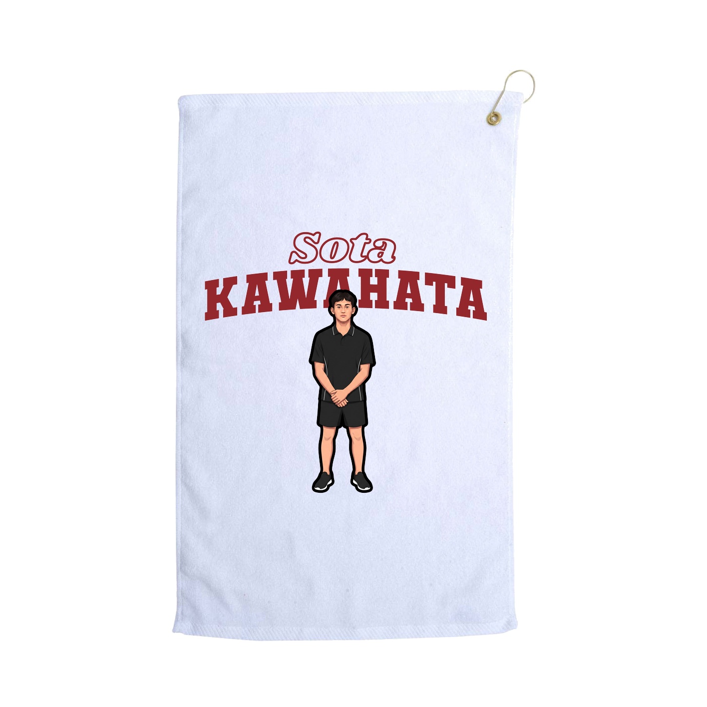 Golf Towel — Name Arch in White