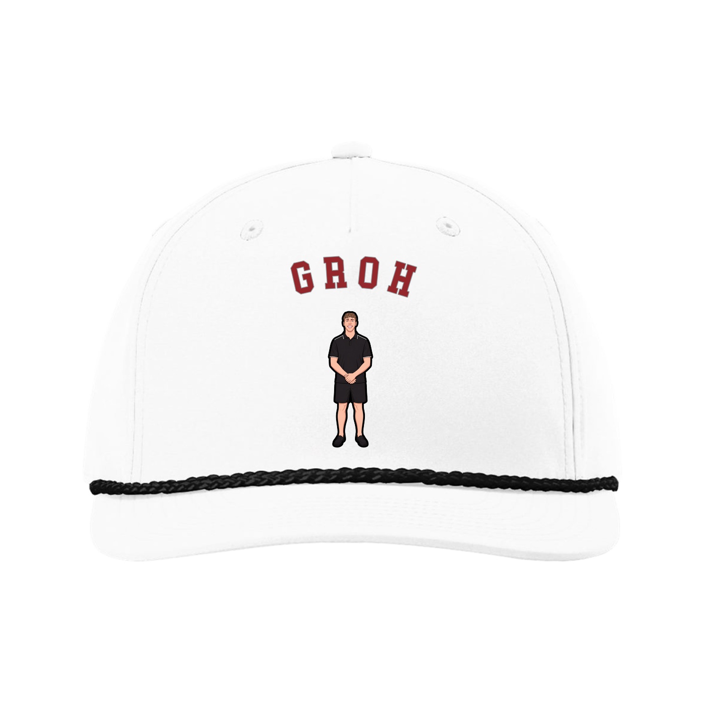 Five-Panel Classic Rope Cap — Shirsey Arch in White