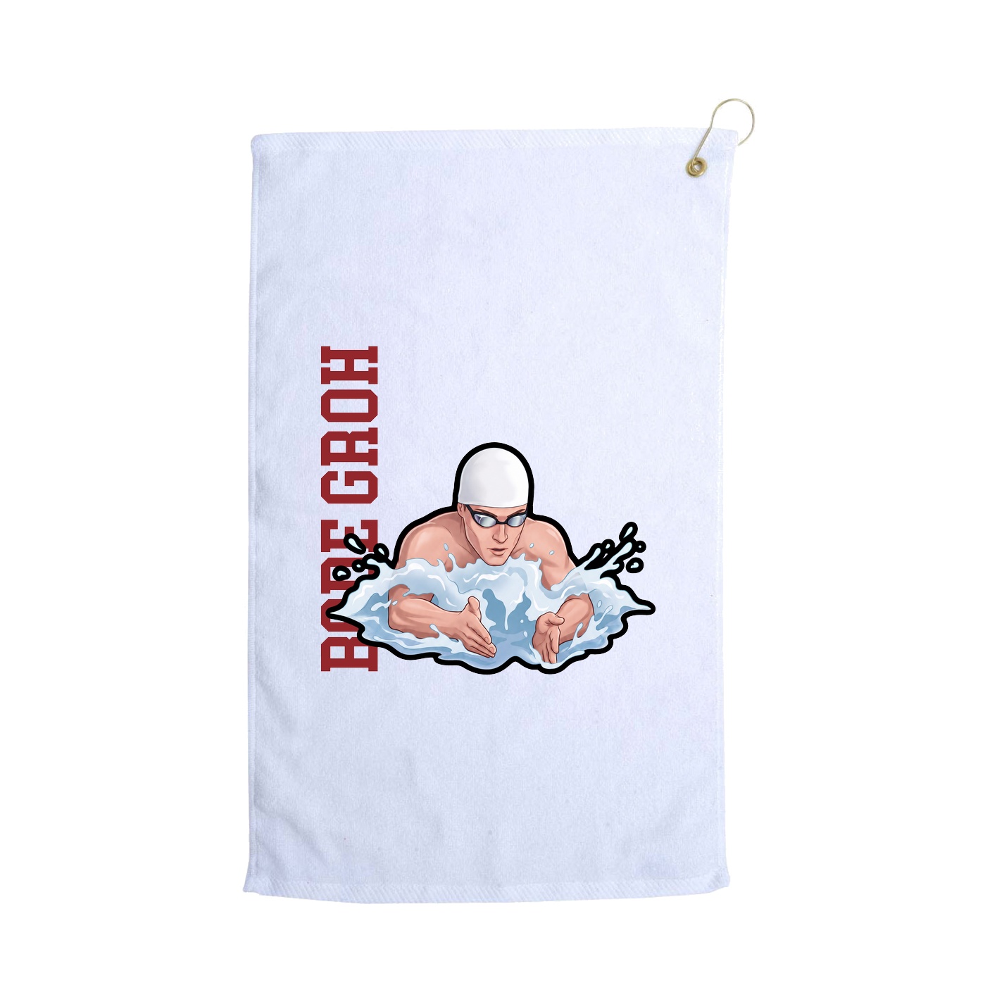 Golf Towel — Name Vertical in White