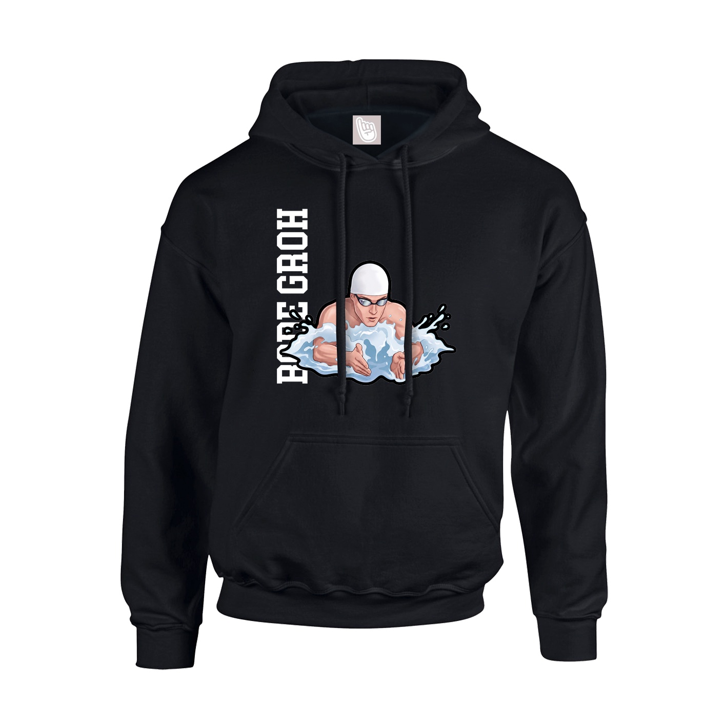 Youth Hoodie — Name Vertical in Black