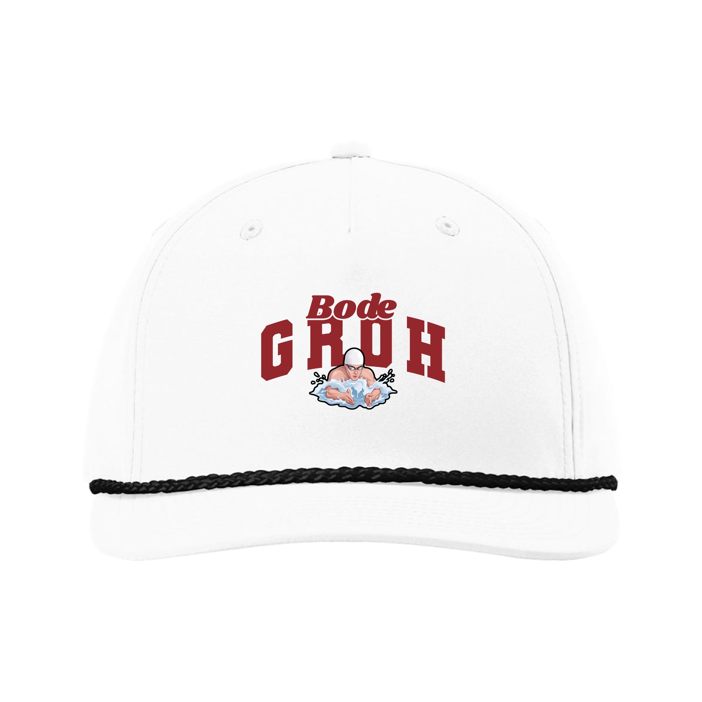 Five-Panel Classic Rope Cap — Signature Arch in White