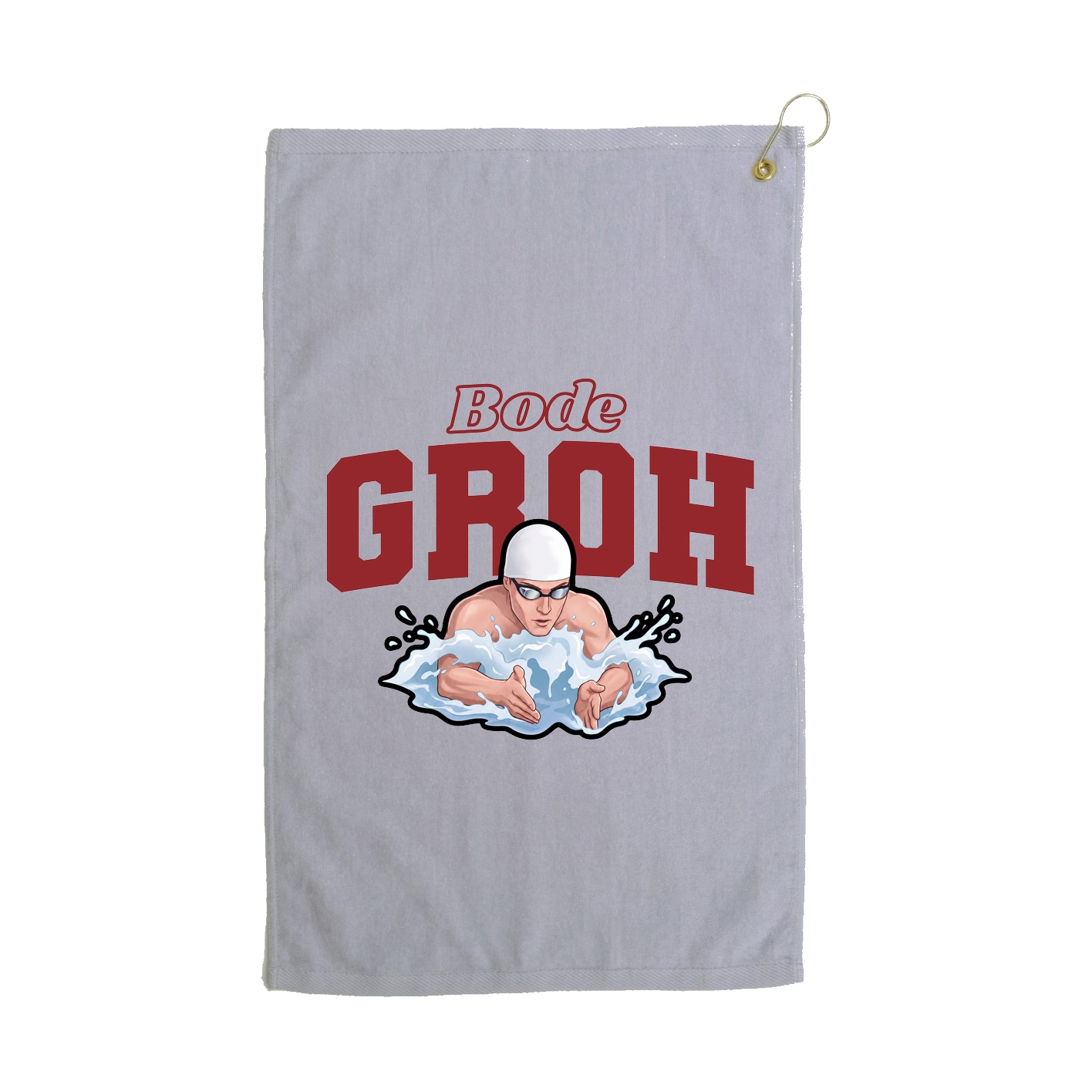 Golf Towel — Name Arch in Grey
