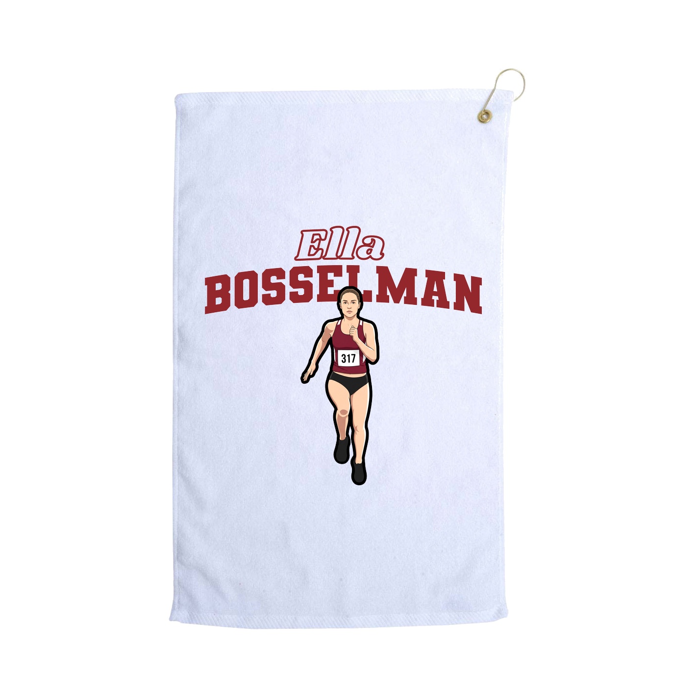 Golf Towel — Name Arch in White