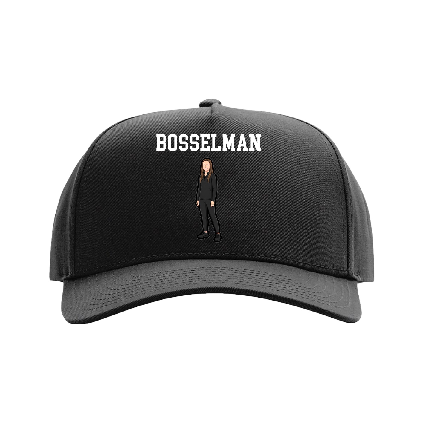 Full Fabric Five-Panel Champ Cap — Shirsey in Black
