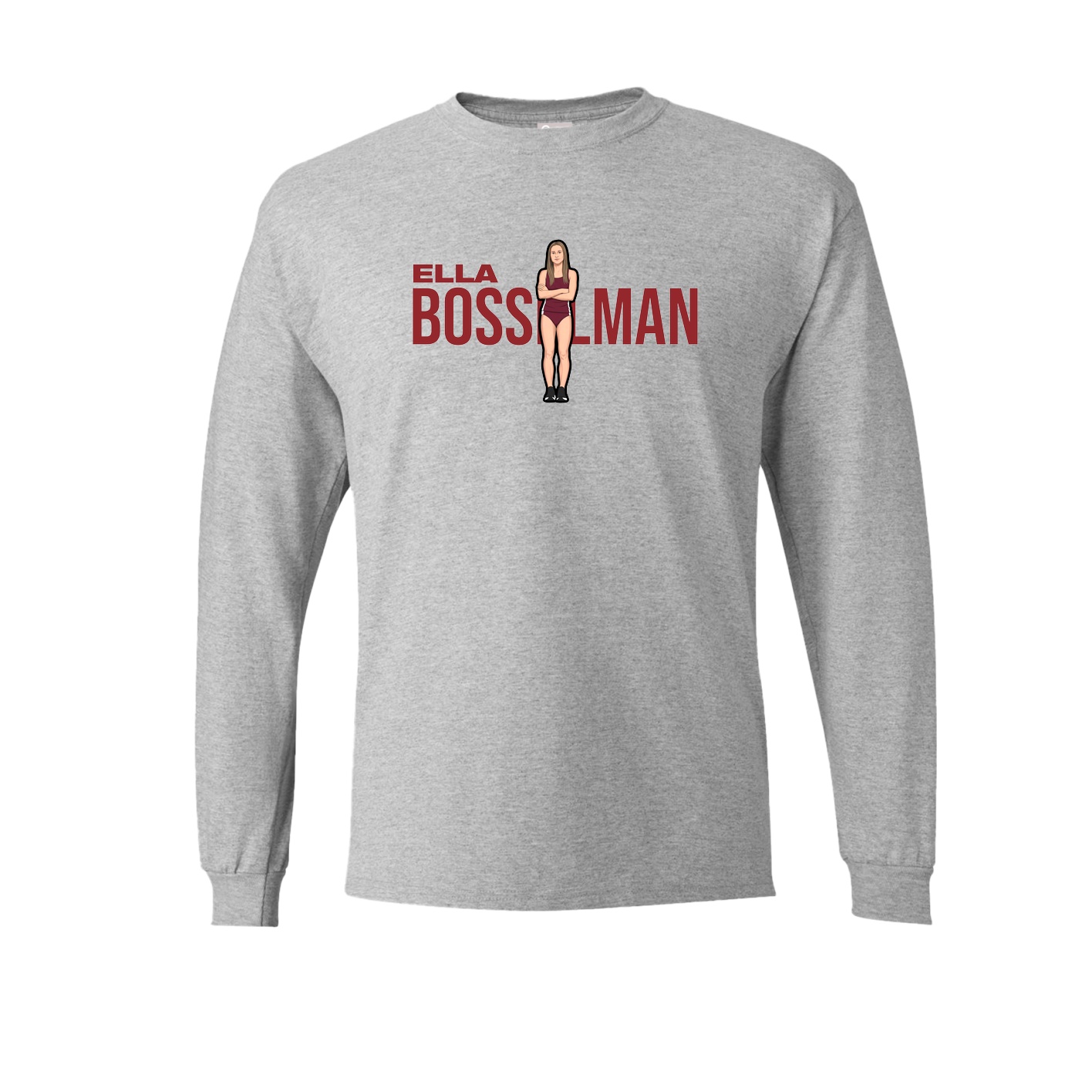 Long Sleeve Tee — Player Name in Grey