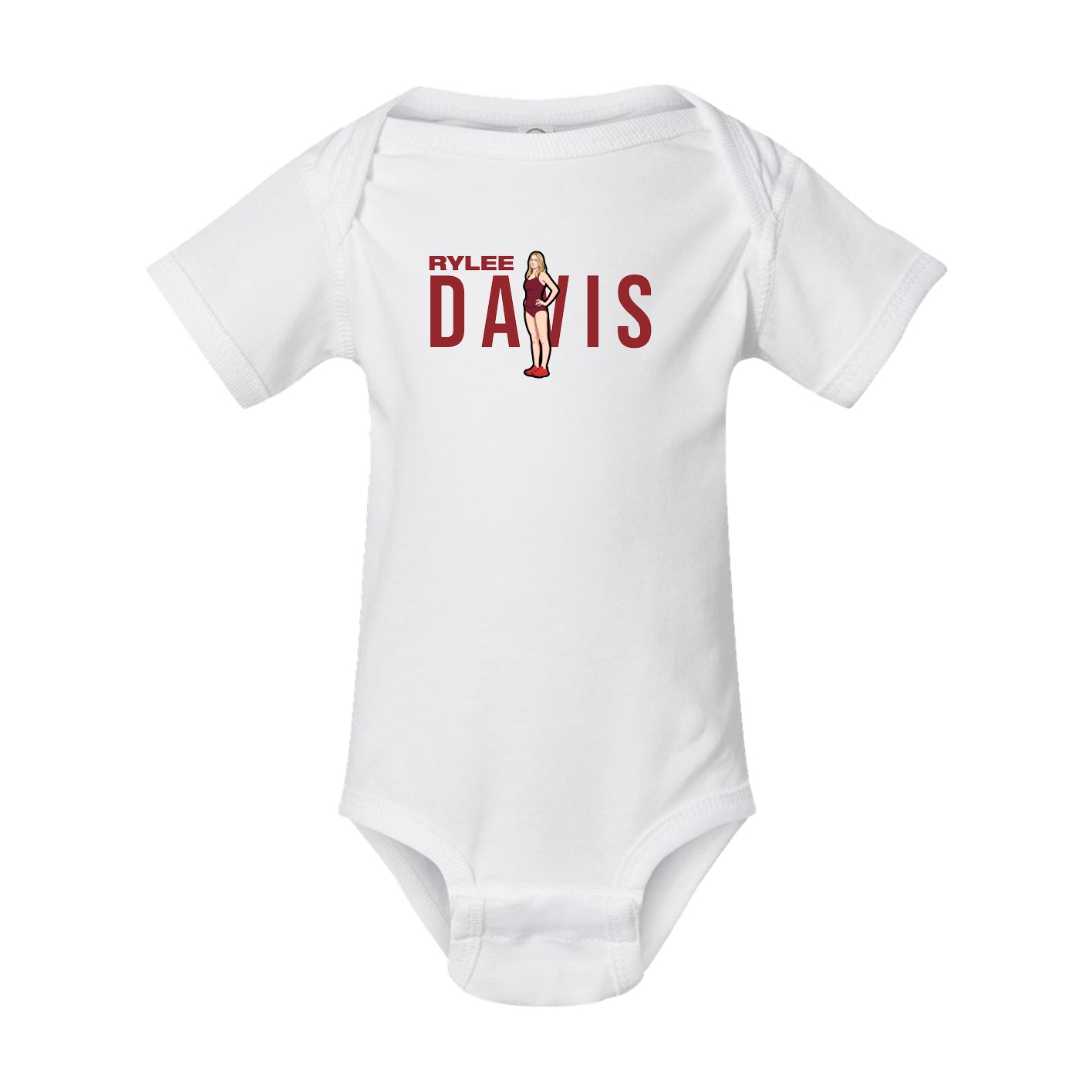 Baby Onesie — Player Name in White