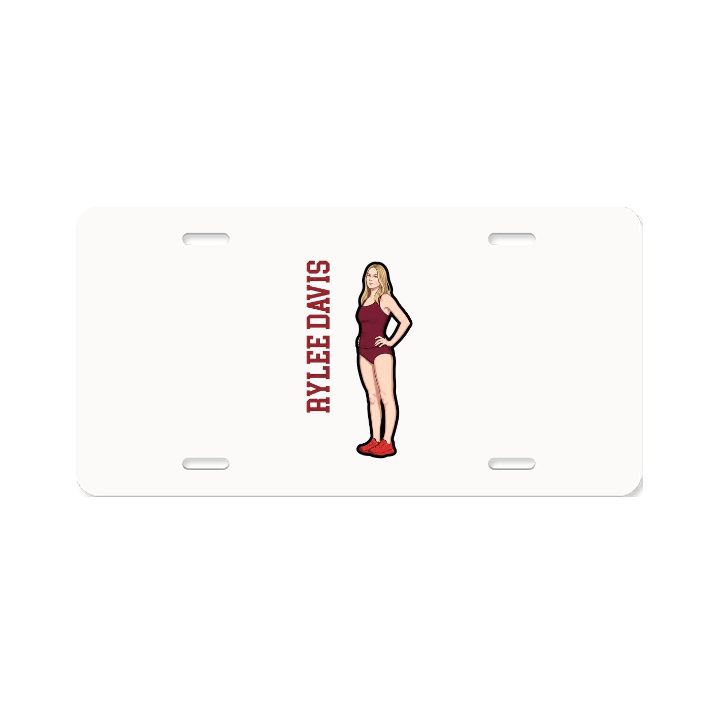 License Plate — Name Vertical in Classic