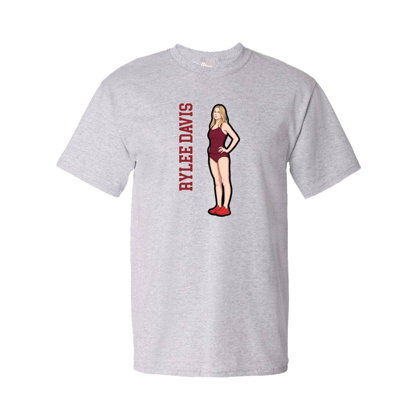 Youth Tee — Name Vertical in Grey