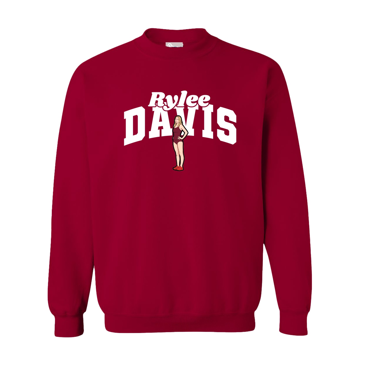 Fleece Crew — Signature Arch in Cardinal