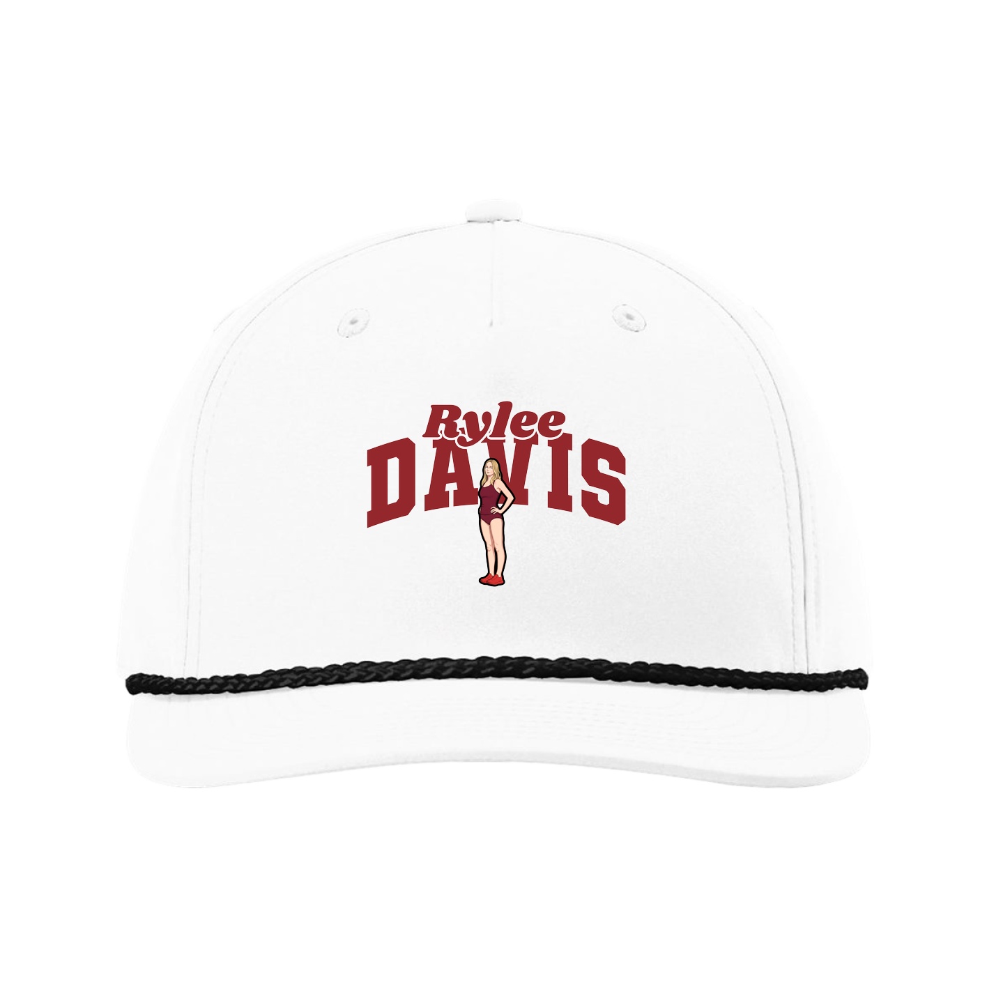 Five-Panel Classic Rope Cap — Signature Arch in White