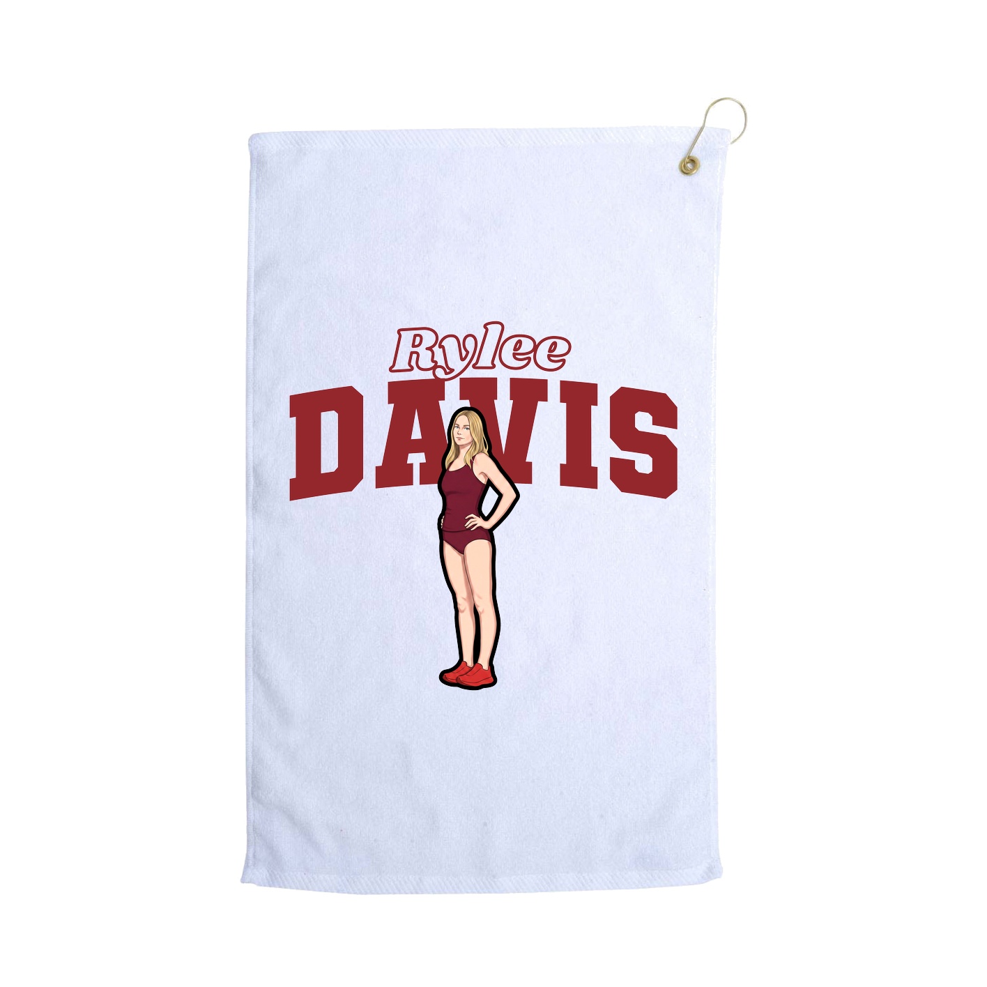 Golf Towel — Name Arch in White