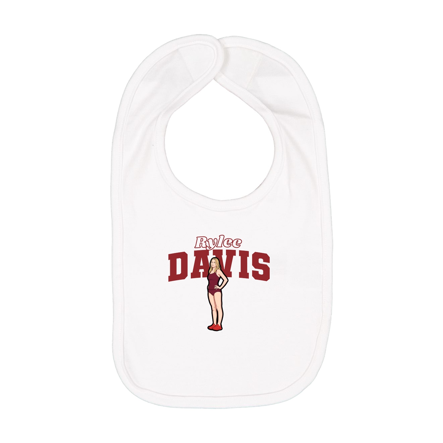 Infant Bib — Name Arch in White