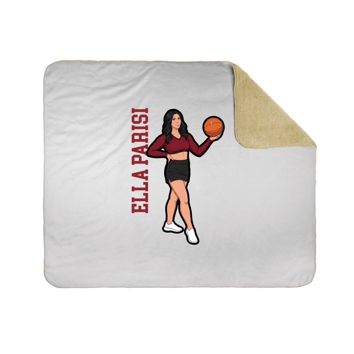 Throw Blanket — Name Vertical in White