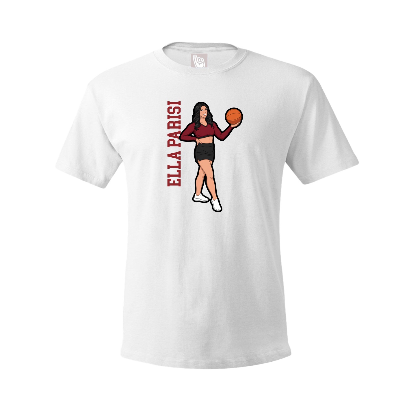 Tee — Name Vertical in White