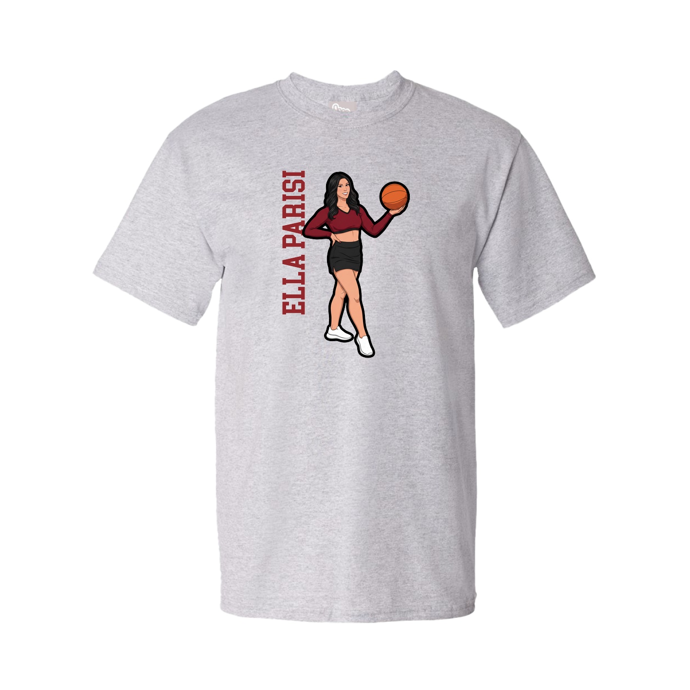 Youth Tee — Name Vertical in Grey