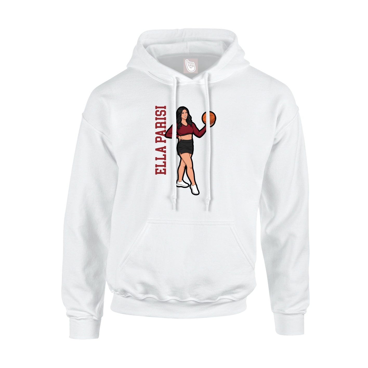 Youth Hoodie — Name Vertical in White