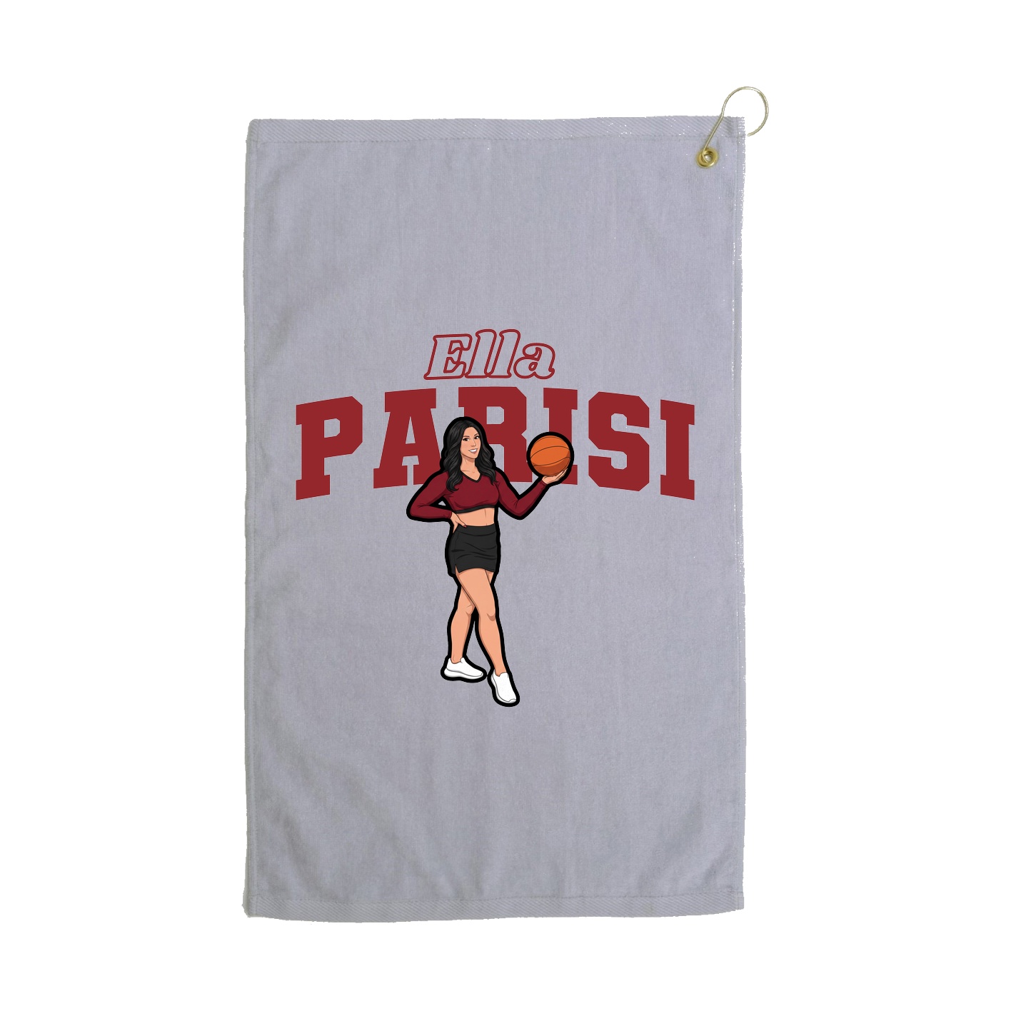 Golf Towel — Name Arch in Grey