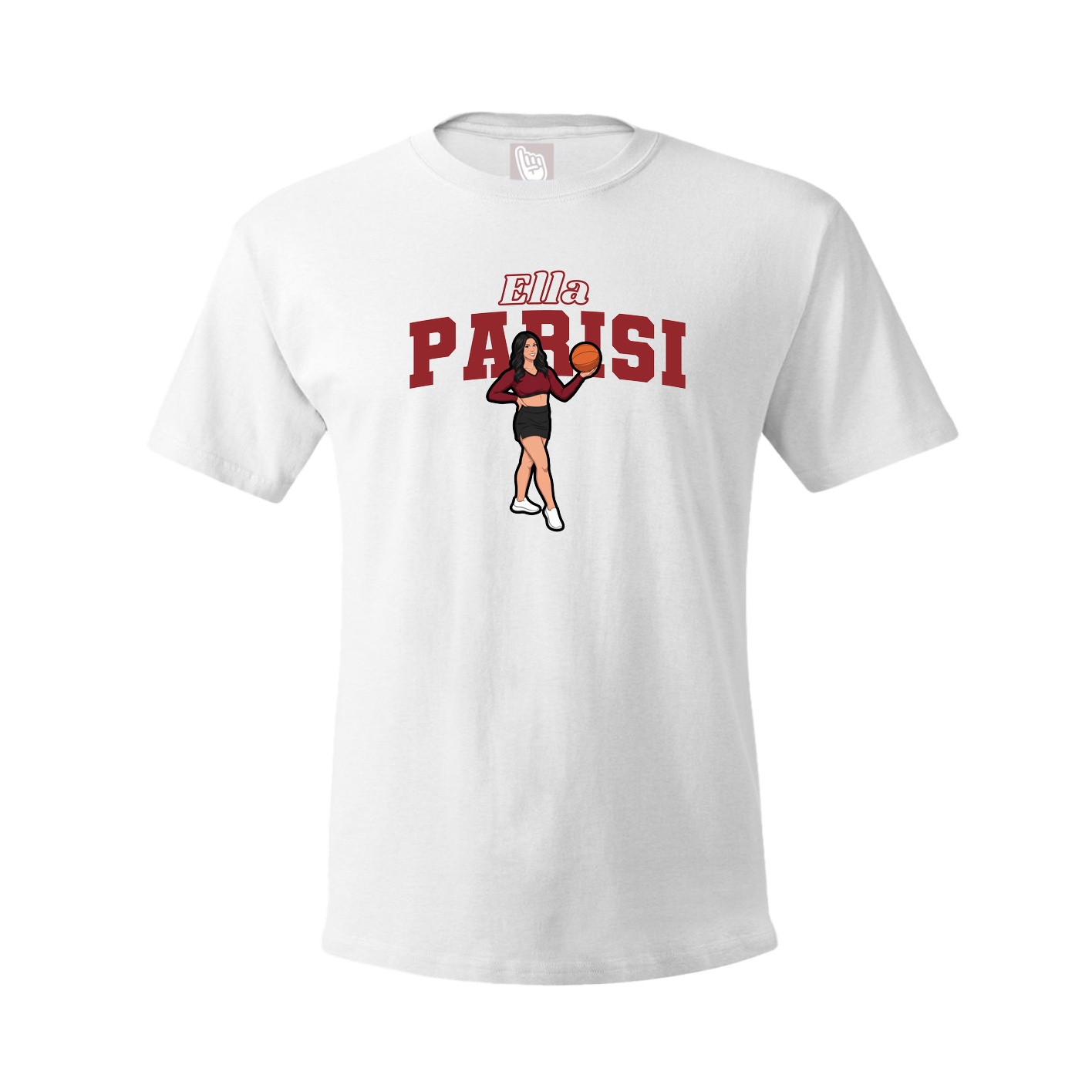 Youth Tee — Name Arch in White