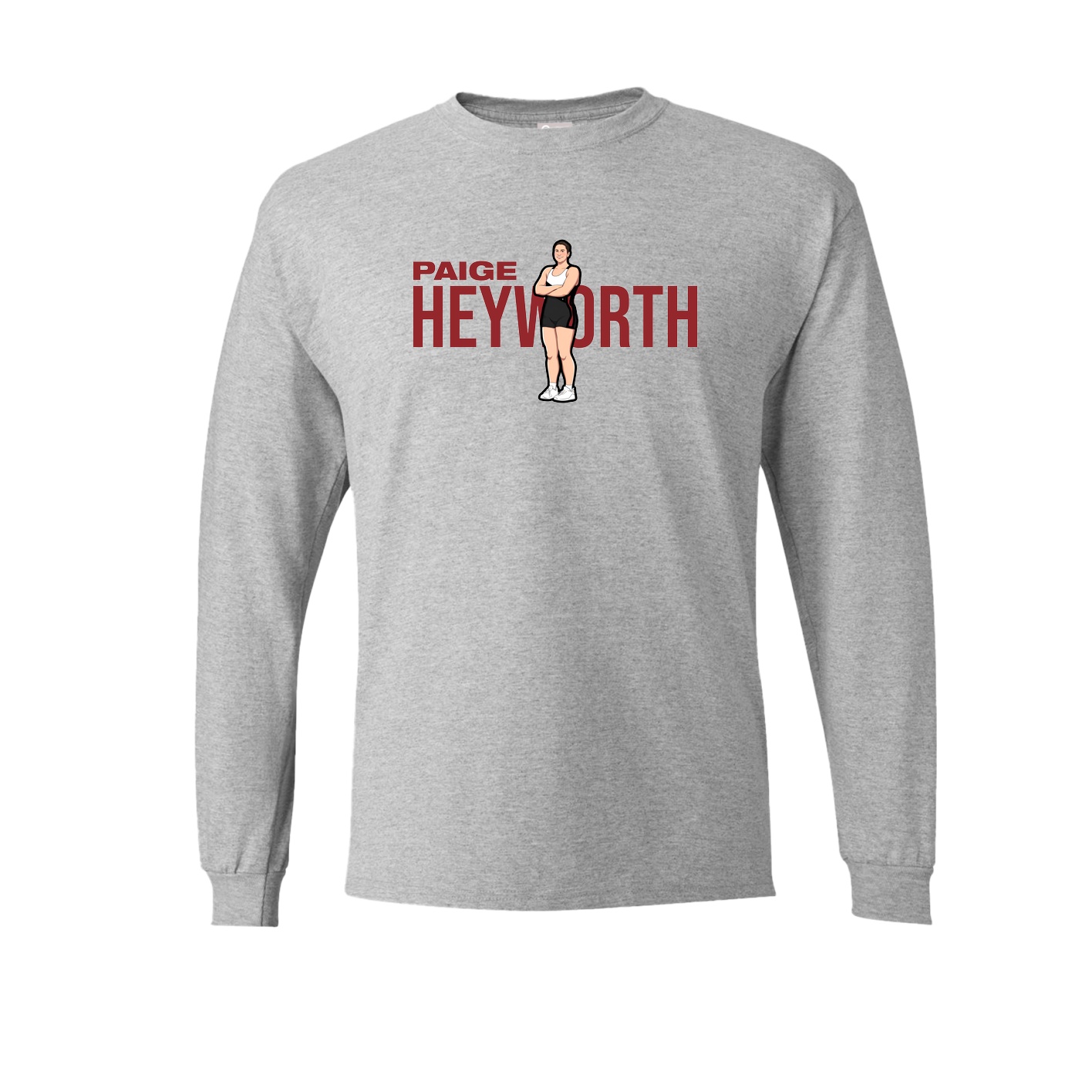 Long Sleeve Tee — Player Name in Grey