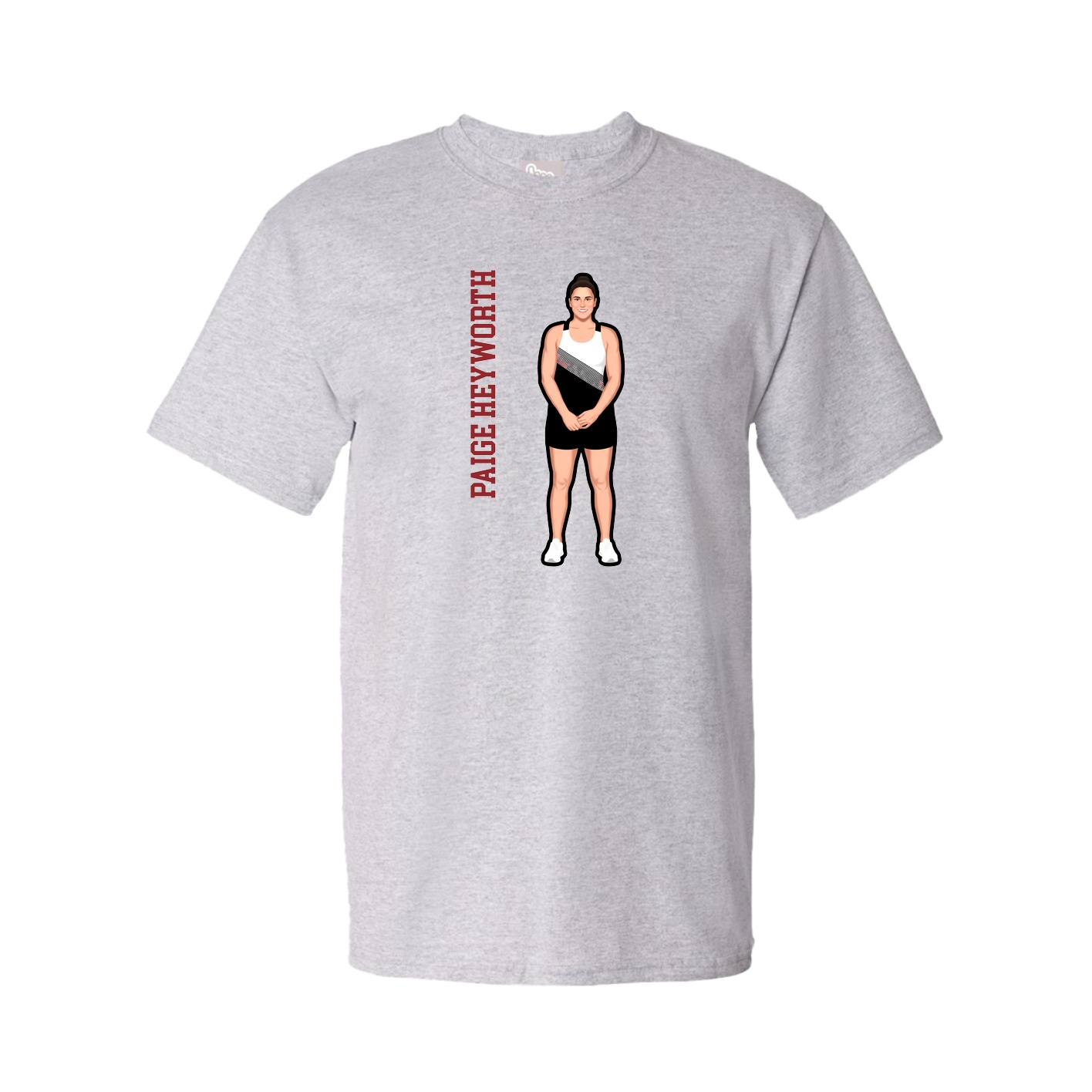 Tee — Name Vertical in Grey