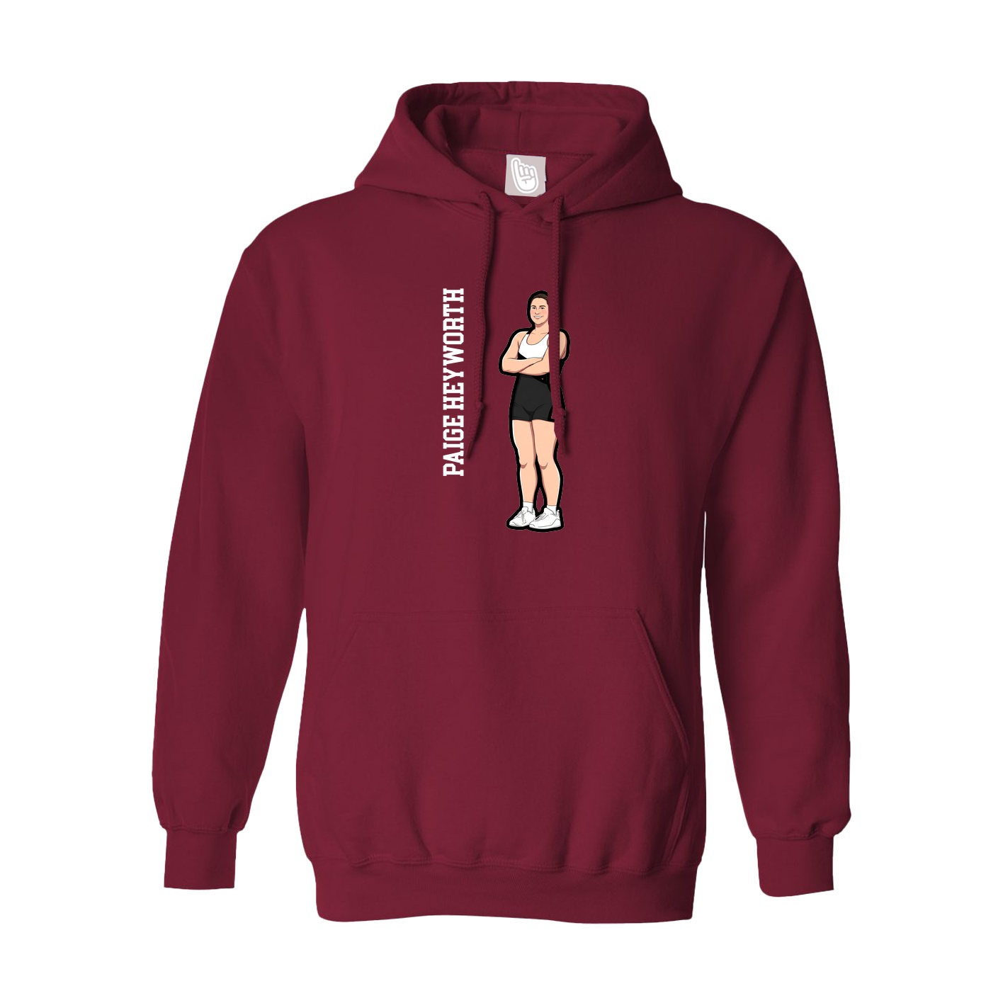 Hoodie — Name Vertical in Cardinal