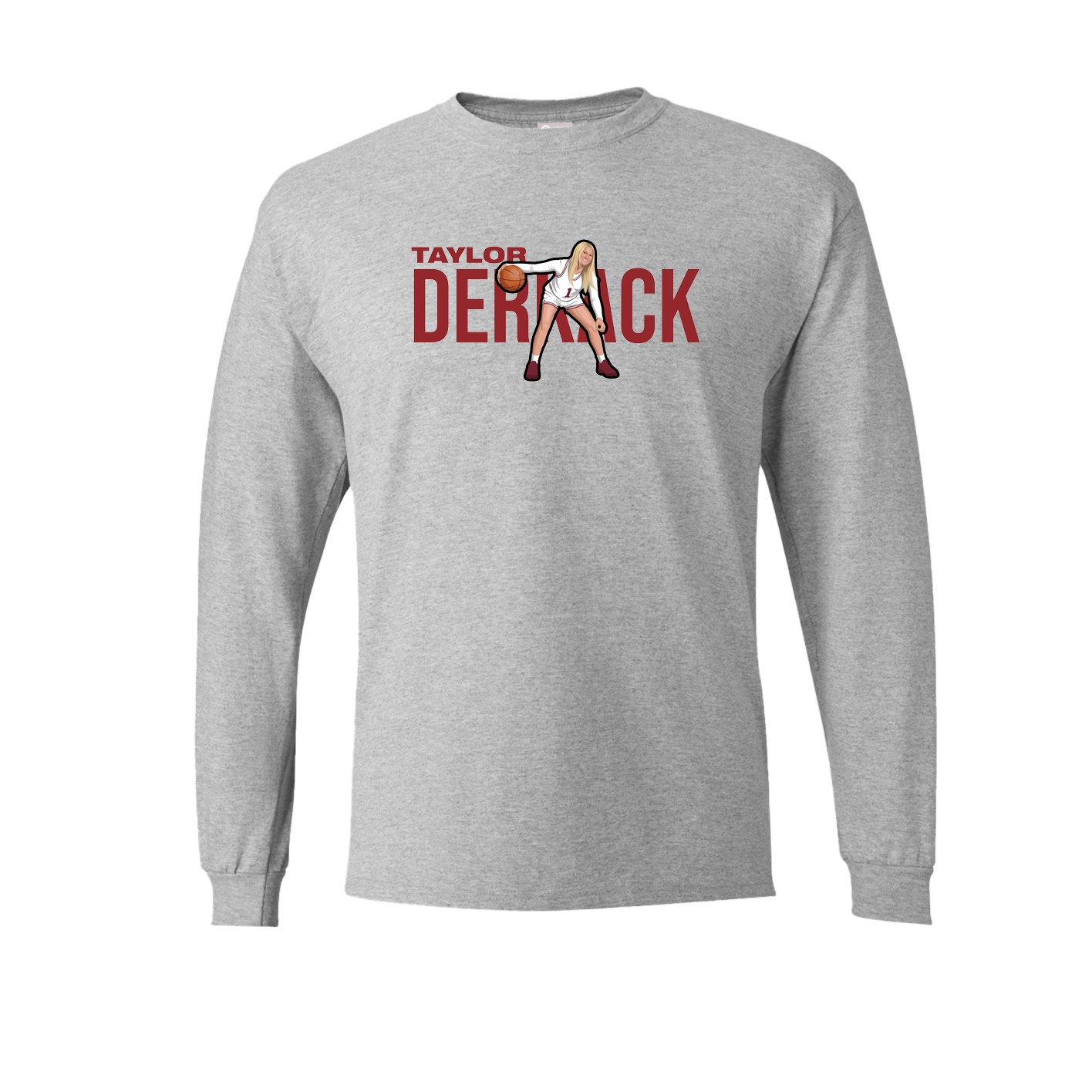 Long Sleeve Tee — Player Name in Grey