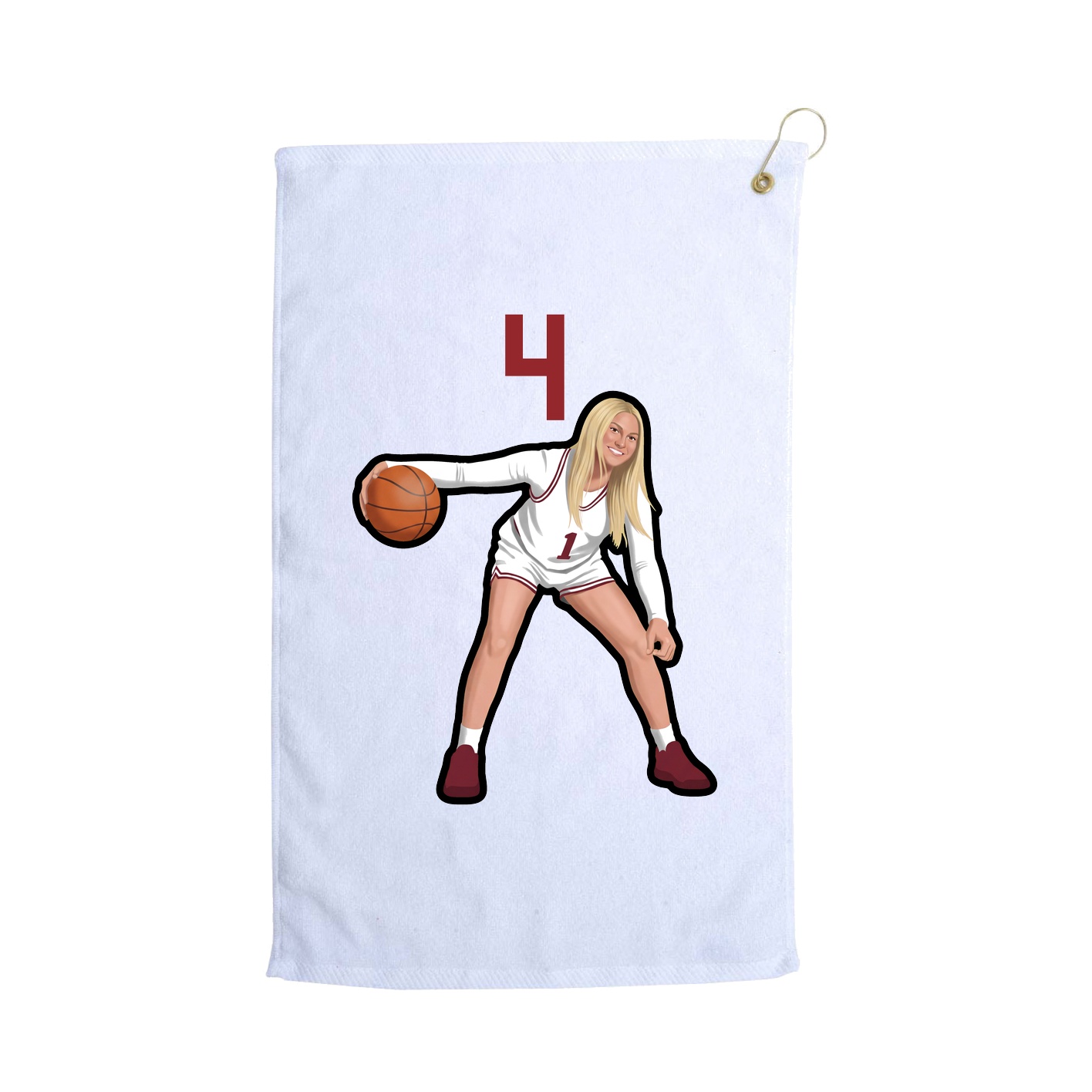 Golf Towel — Number Top in White