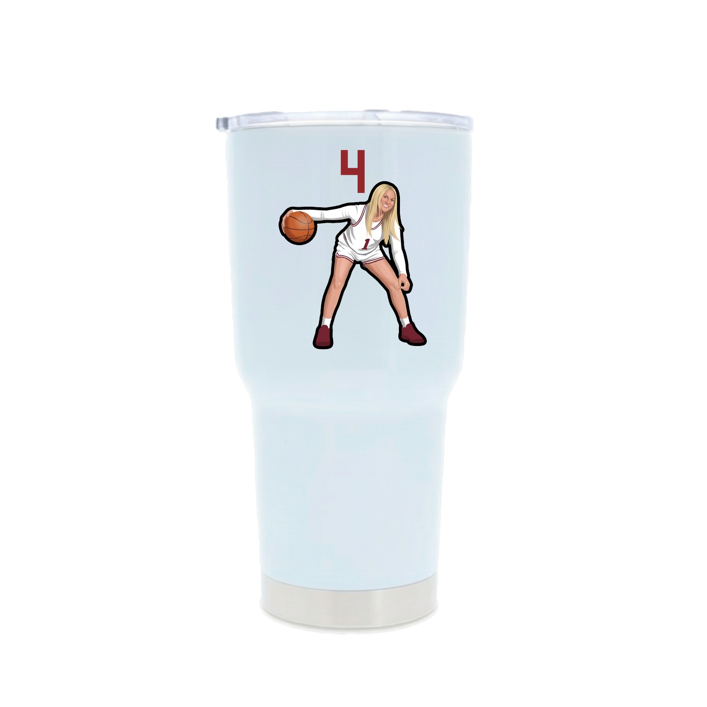 30oz Stainless Steel Tumbler — Number Top in White
