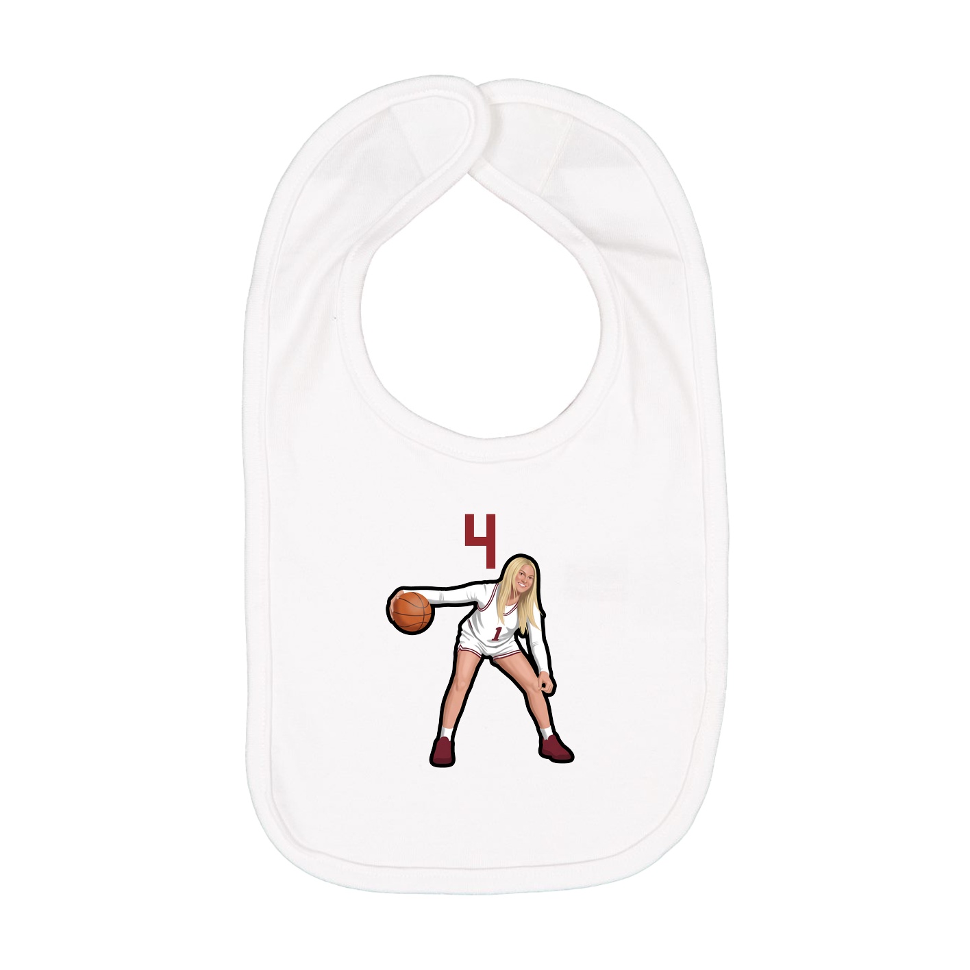 Infant Bib — Number Top in White
