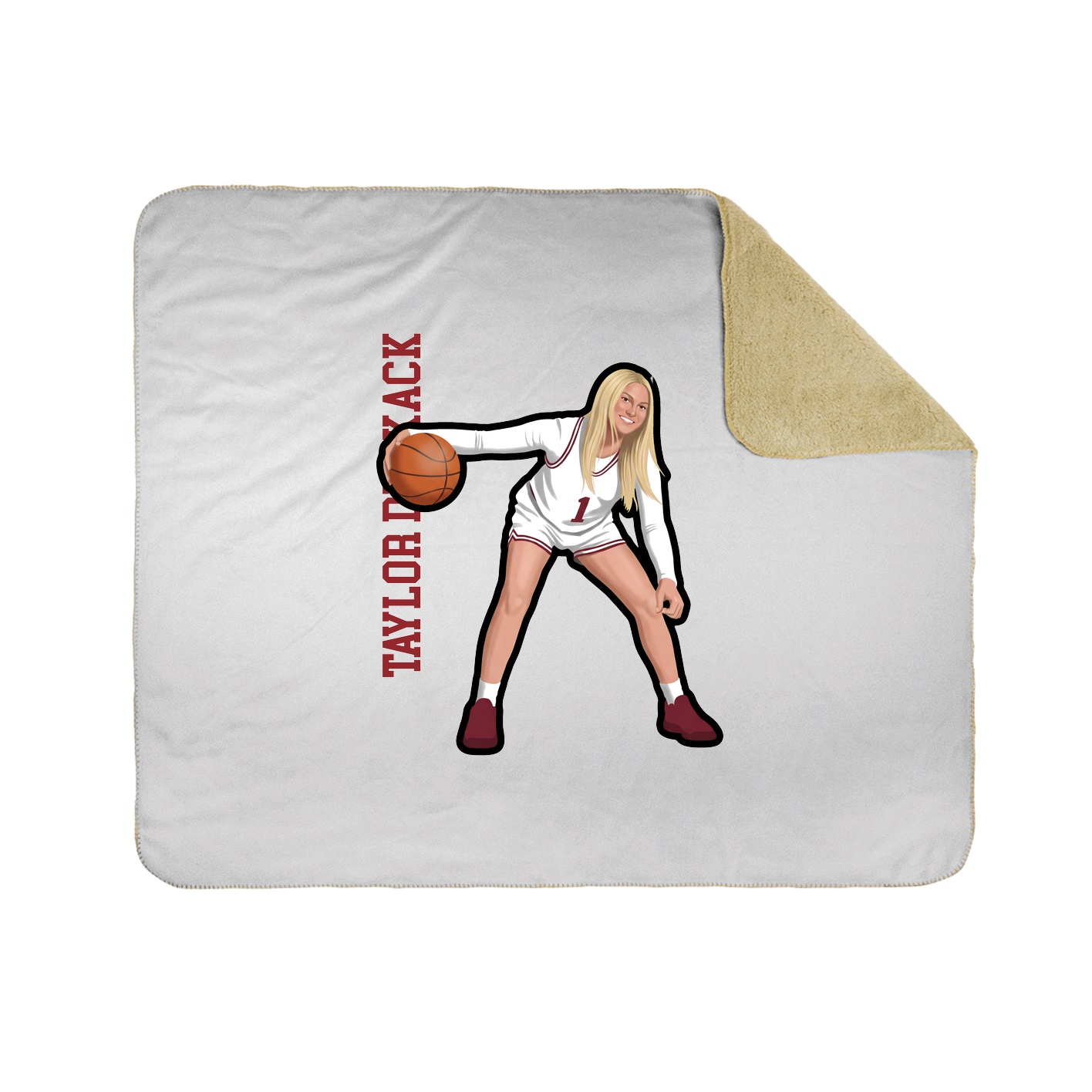 Throw Blanket — Name Vertical in White