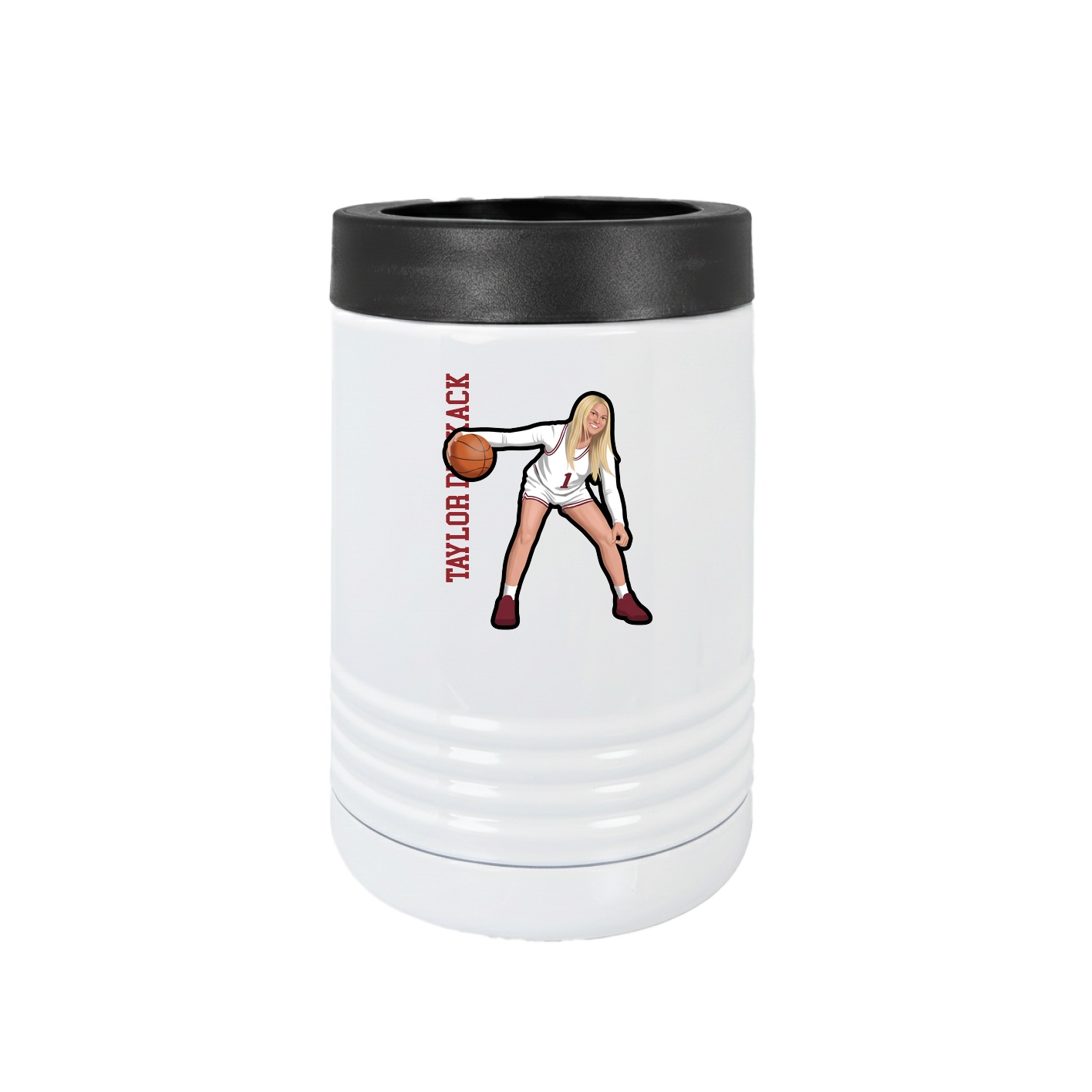 Beverage Holder — Name Vertical in White