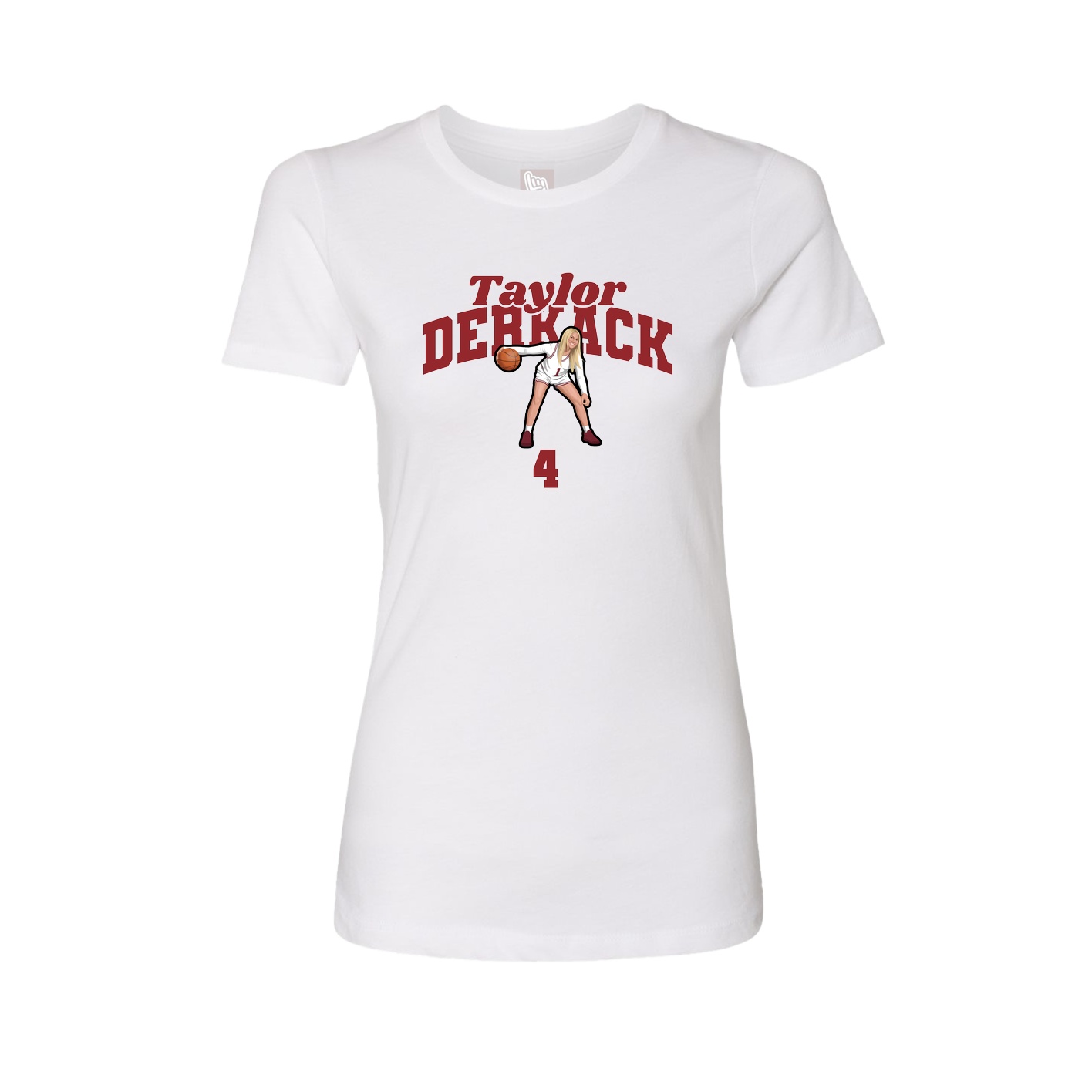 Fitted Women's Tee — Signature Arch in White
